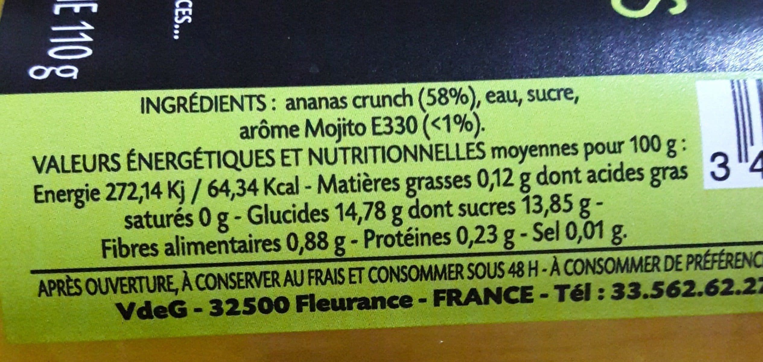 Open Food Facts Ananas virgin mojito packshot