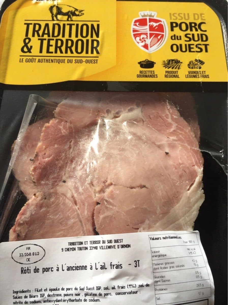 Open Food Facts Rôti de porc à l'ancienne à l'ail frais packshot