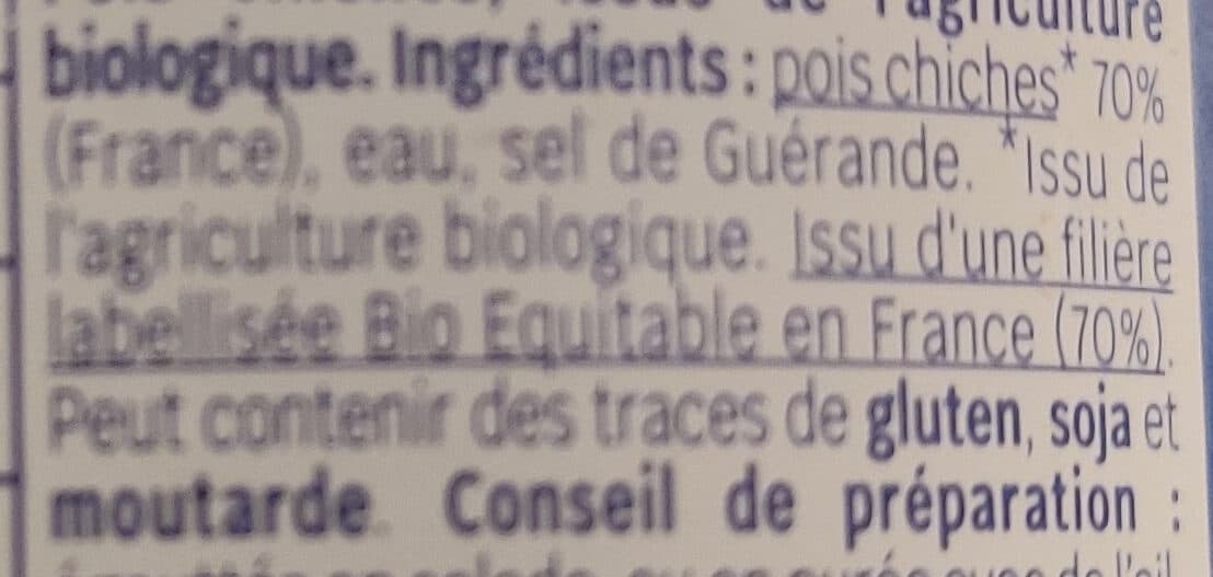 Biocoop Pois chiches au naturel 240g ne packshot