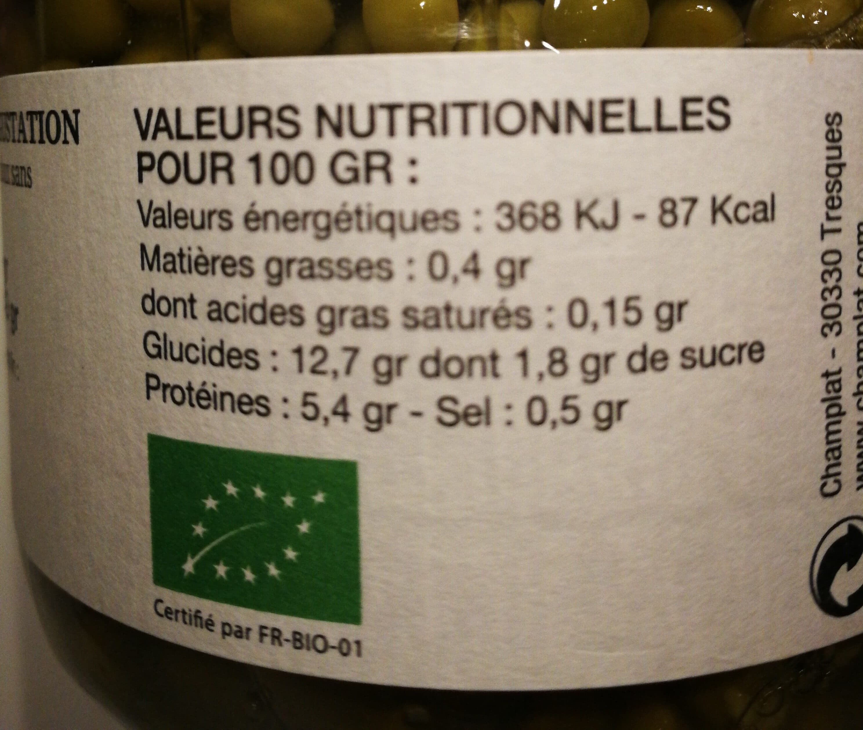 Champlat Petits pois Extra-fins au Naturel packshot