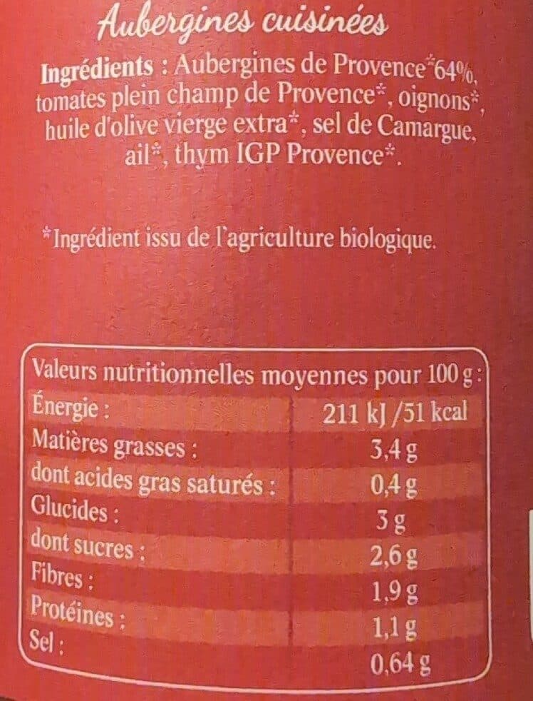 La reserve de champlat Aubergines à la niçoise packshot