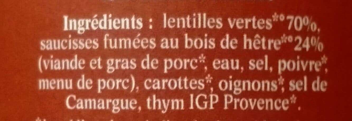 La réserve de Champlat Lentilles Saucisses packshot