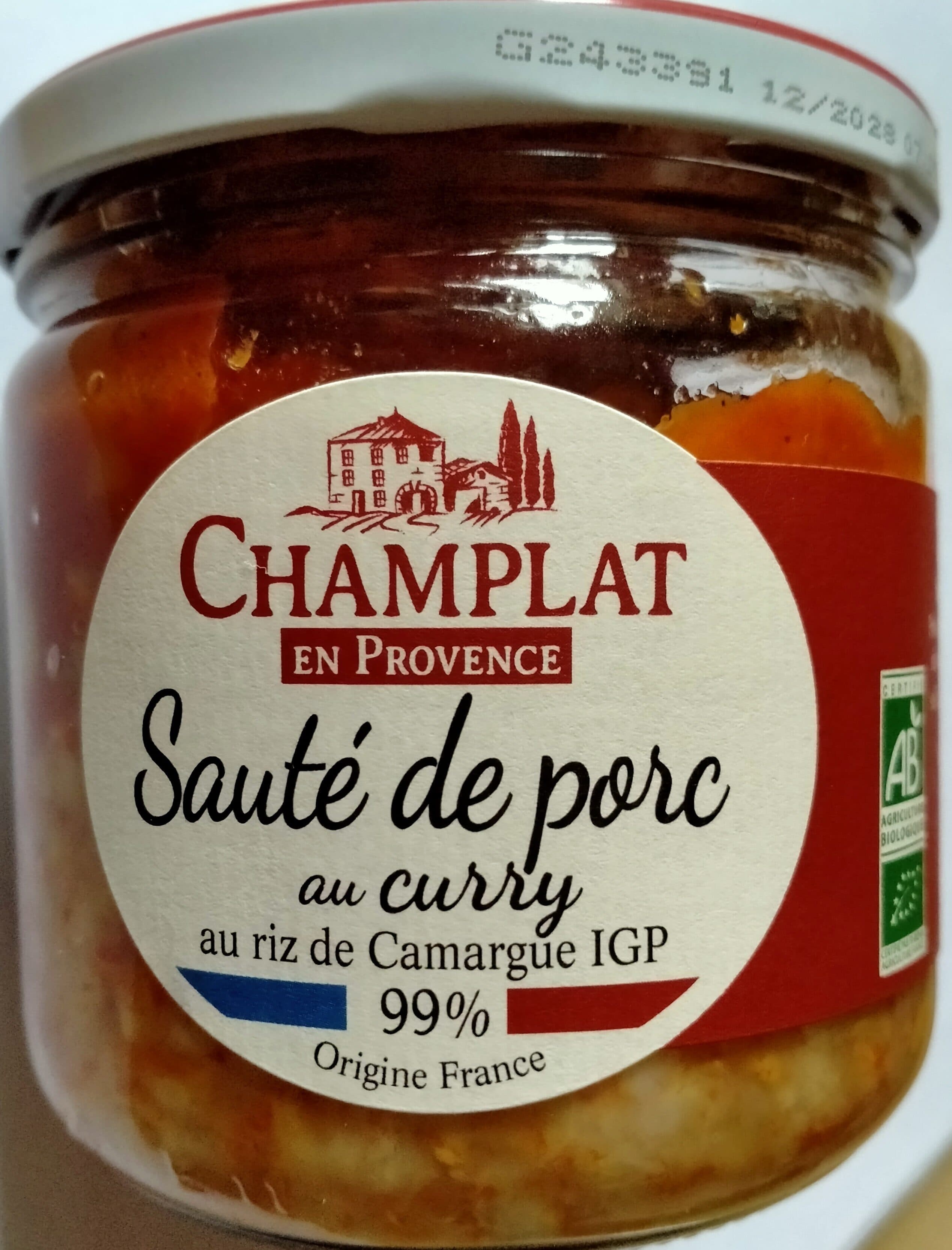 LA RÉSERVE DE CHAMPLAT Sauté de porc au curry packshot