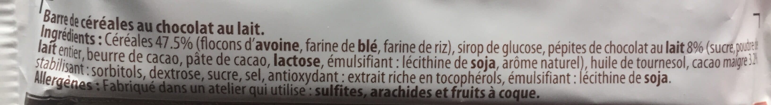 Barre Cerealiere Barre Chocolat packshot