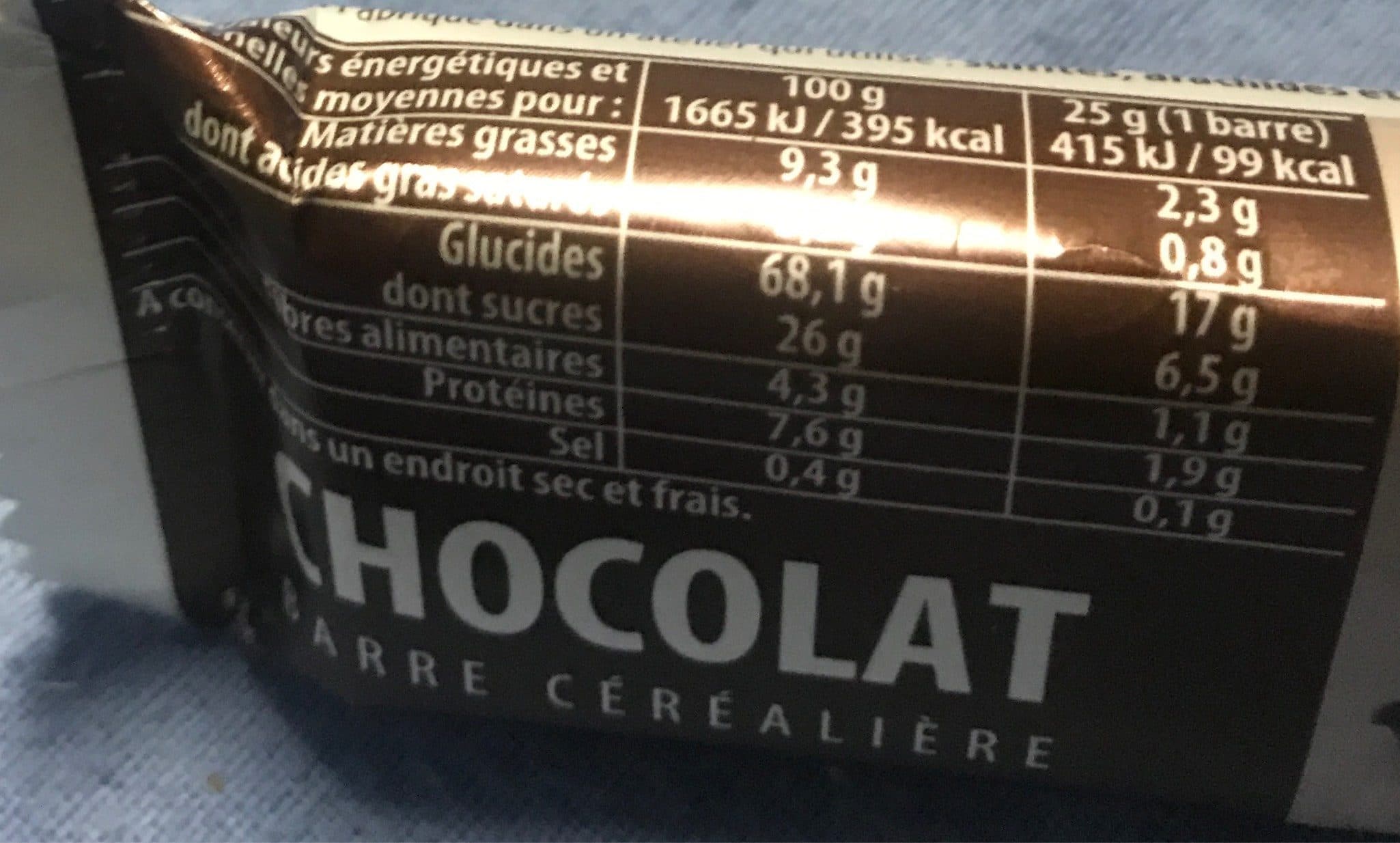 Barre Cerealiere Barre Chocolat packshot