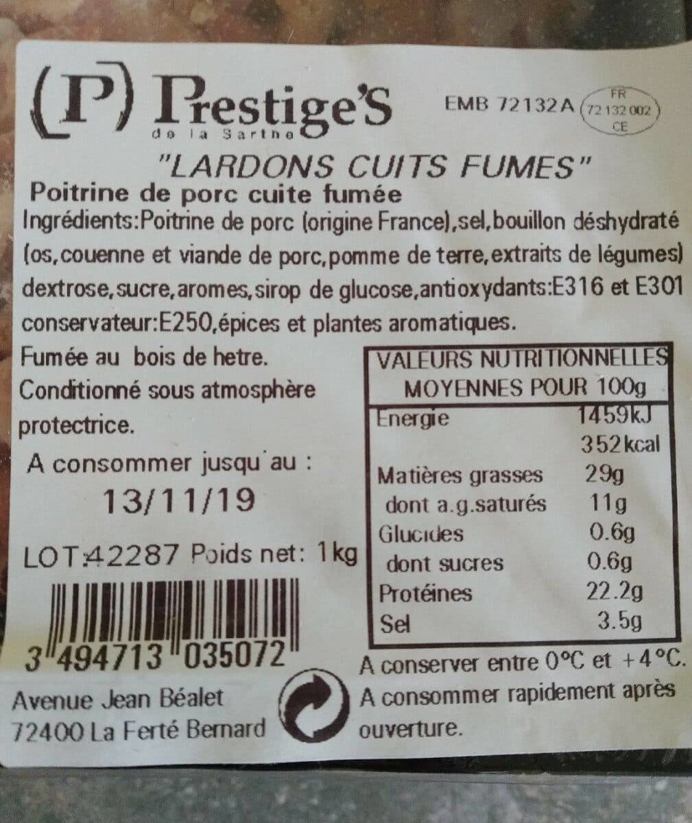 Prestige's Lardons cuits fumés packshot