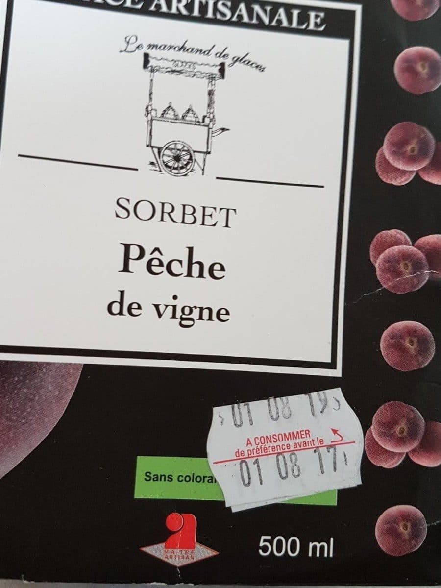 Le Marchand de glaces Sorbet pêche de vigne packshot