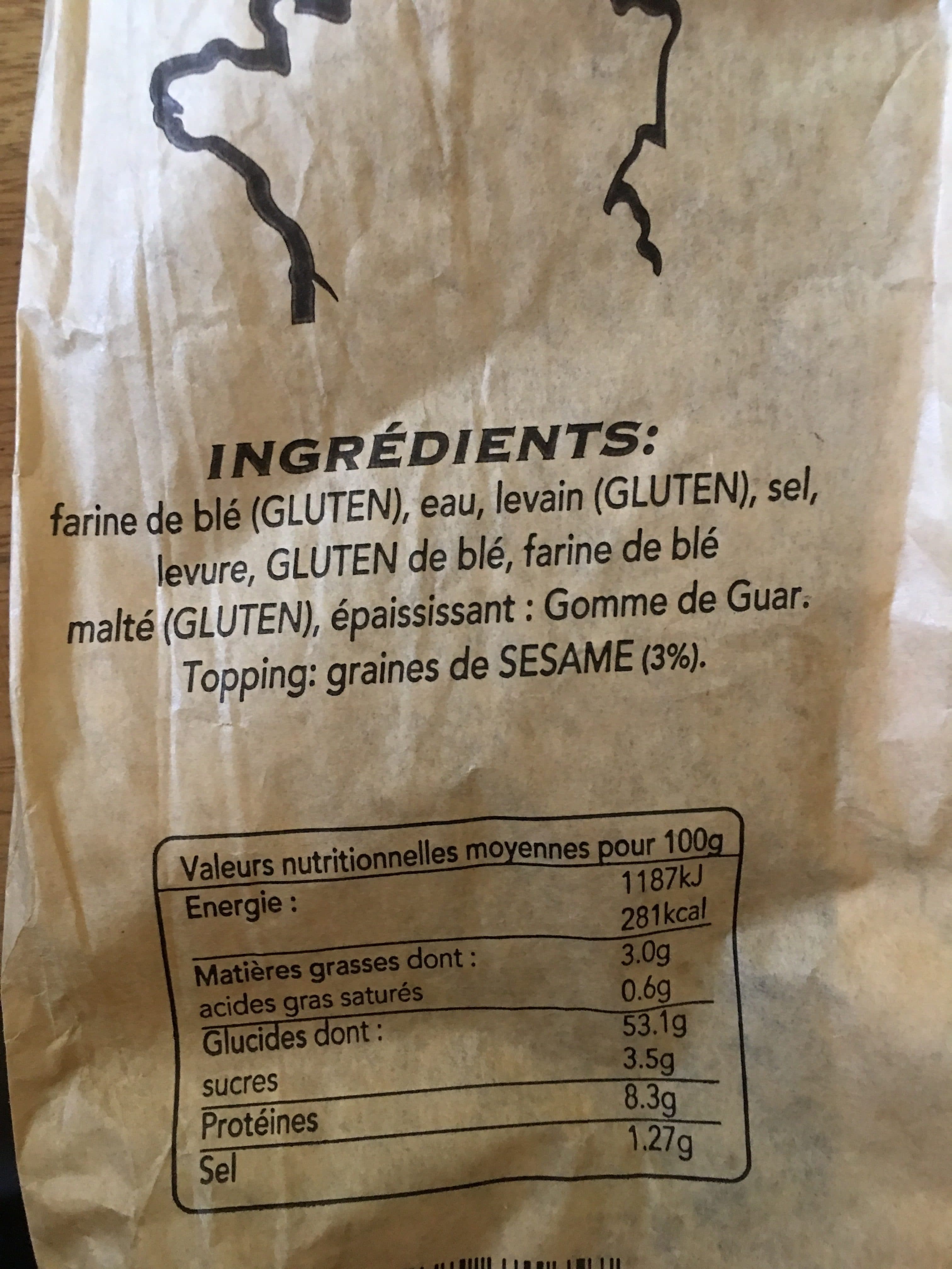 U Baguette sesame packshot