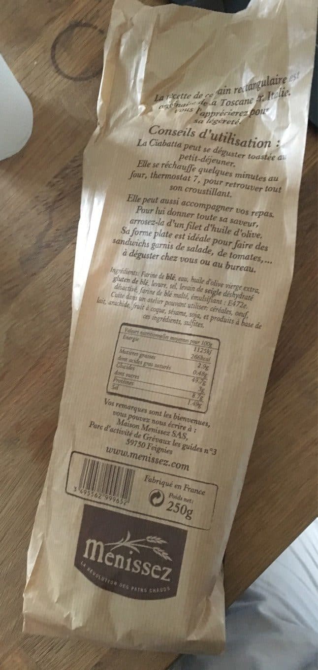 Menissez Ciabatta packshot