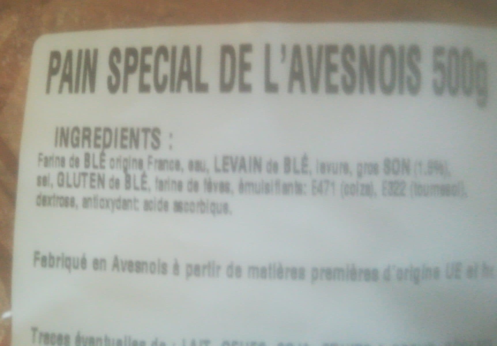 Open Food Facts Pain spécial de l'Avesnois packshot