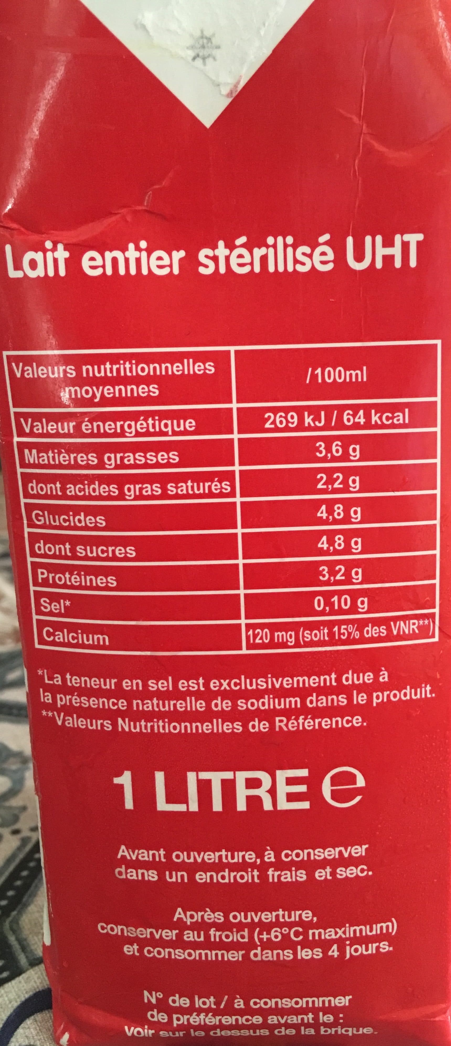 Le lait tout simplement Lait Entier UHT packshot