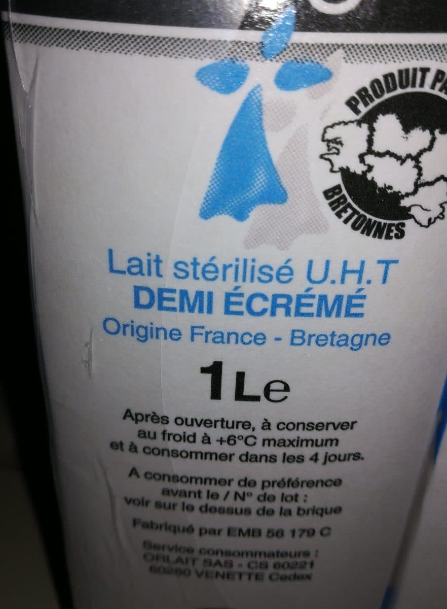 Open Food Facts Lait de Bretagne packshot