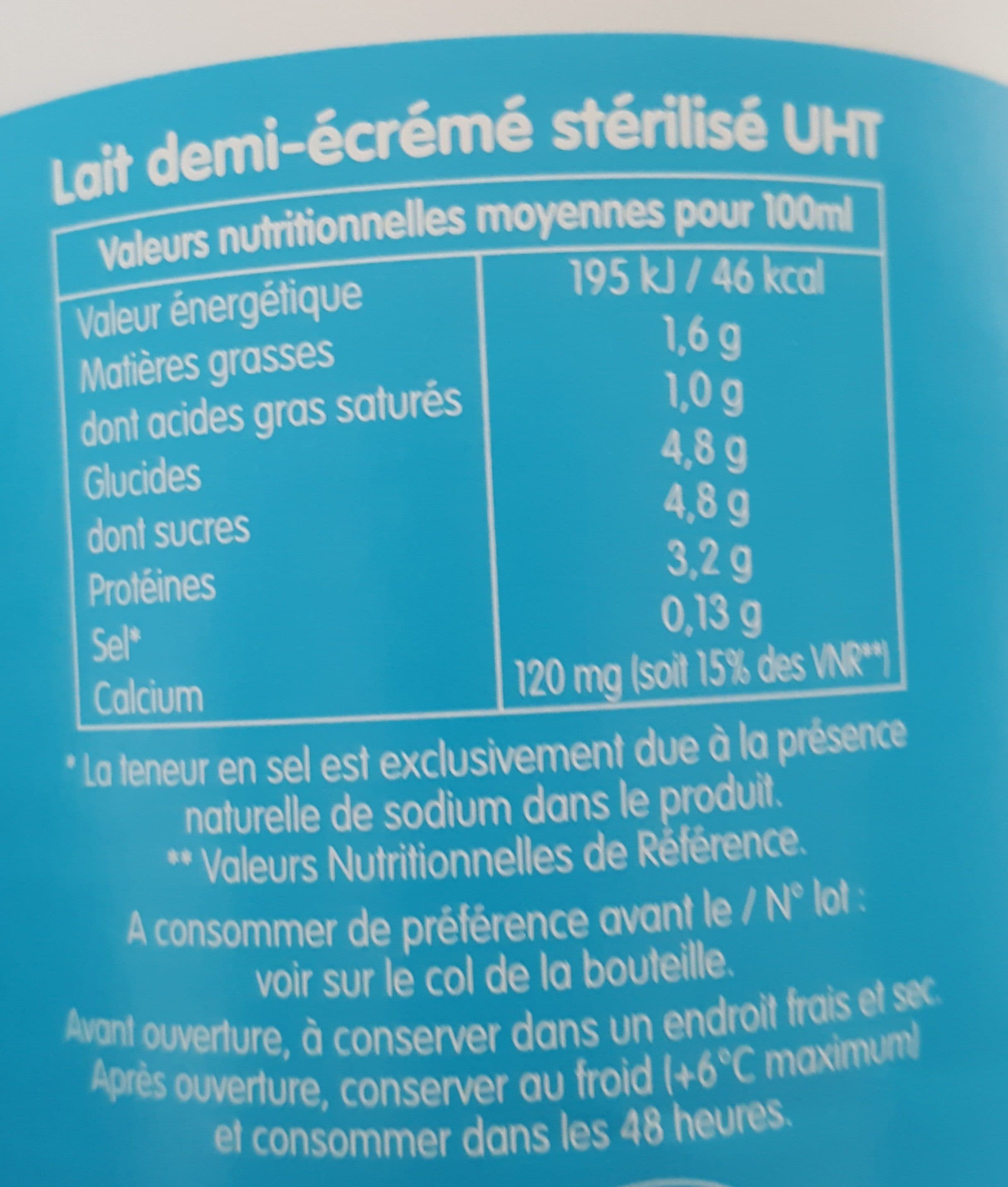 Le lait d'ixi Lait demi- écrémé packshot