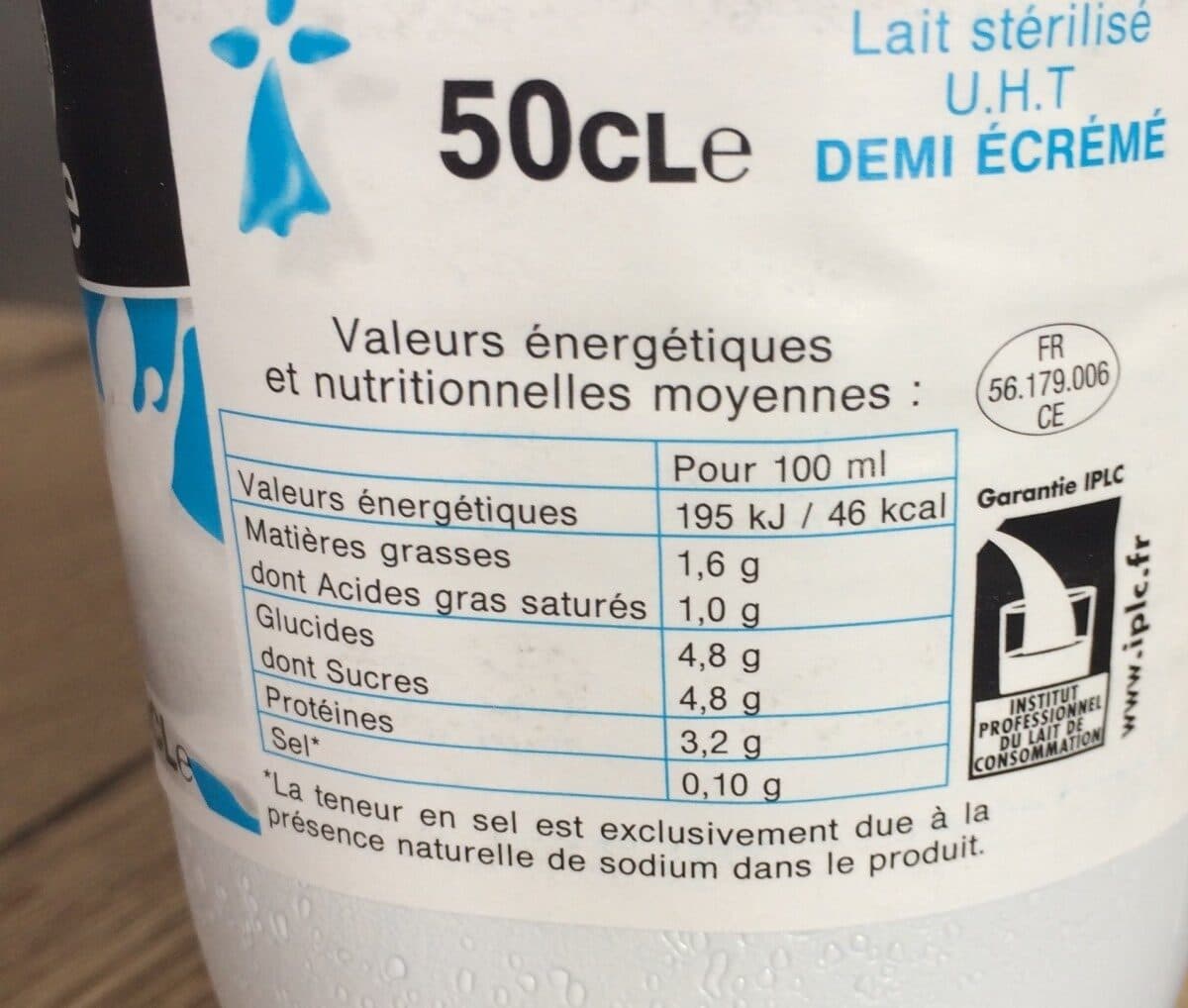 Open Food Facts Lait de bretagne packshot