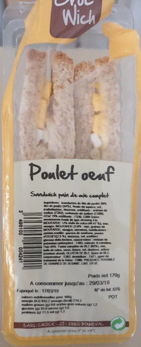 Trocadero Croc Wich Poulet œuf packshot