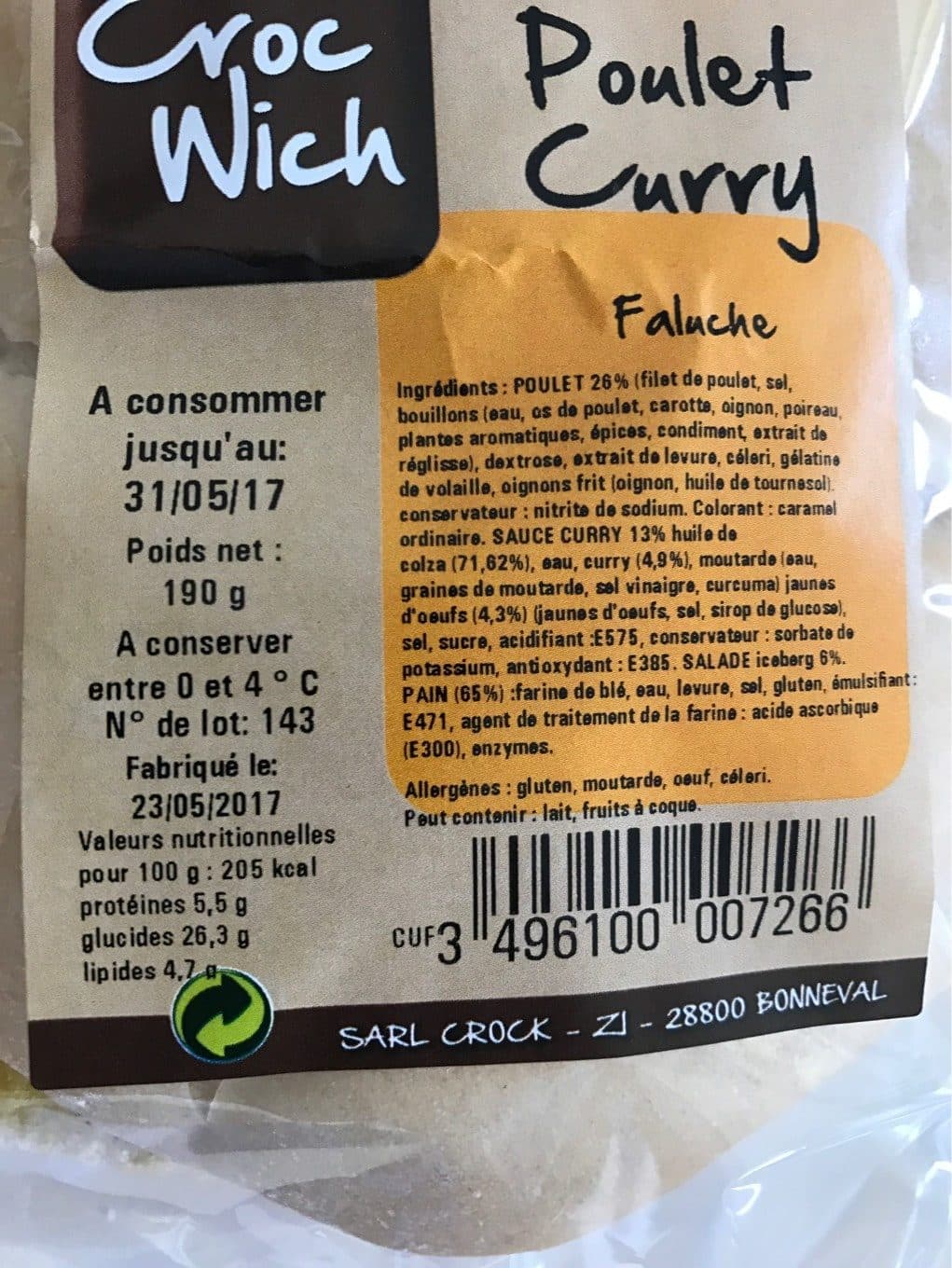 Croc Wich Sandwich curry packshot
