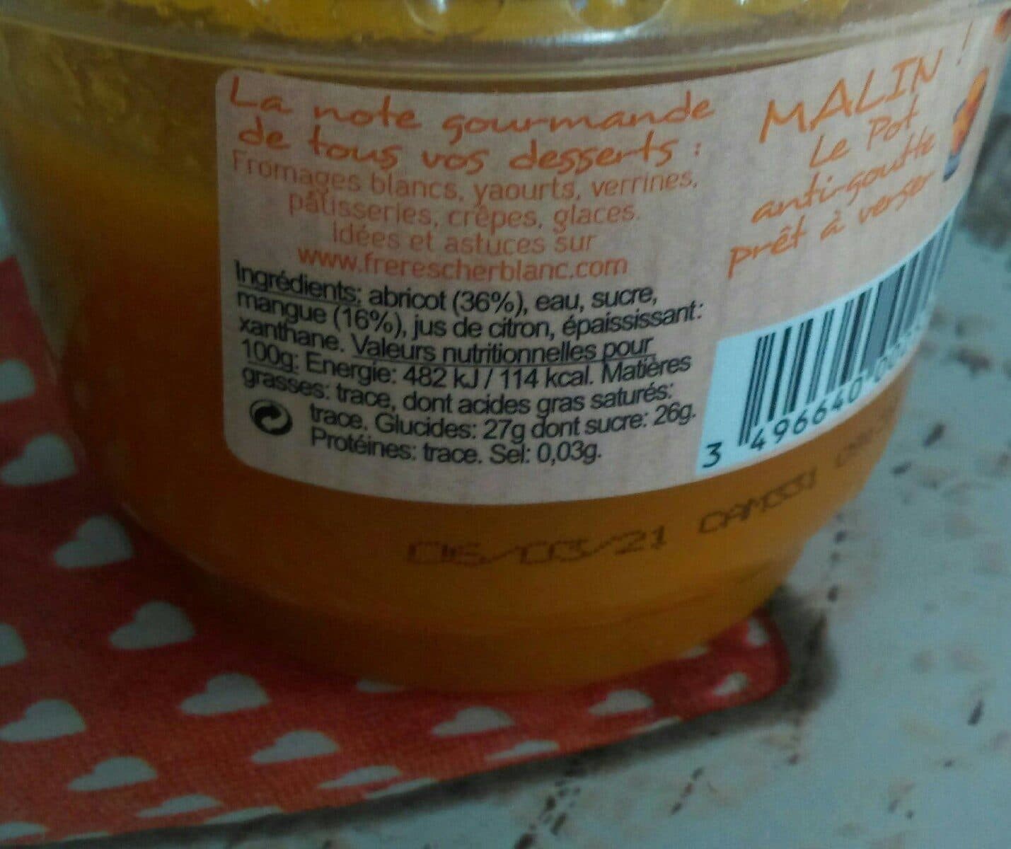 Les Frères Cherblanc Coulis abricot & mangue packshot