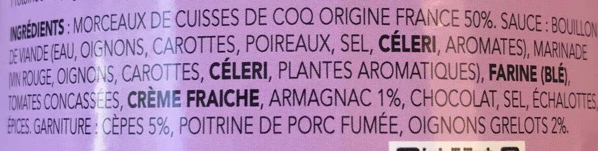 Open Food Facts Coq au vin sauce à l'armagnac packshot