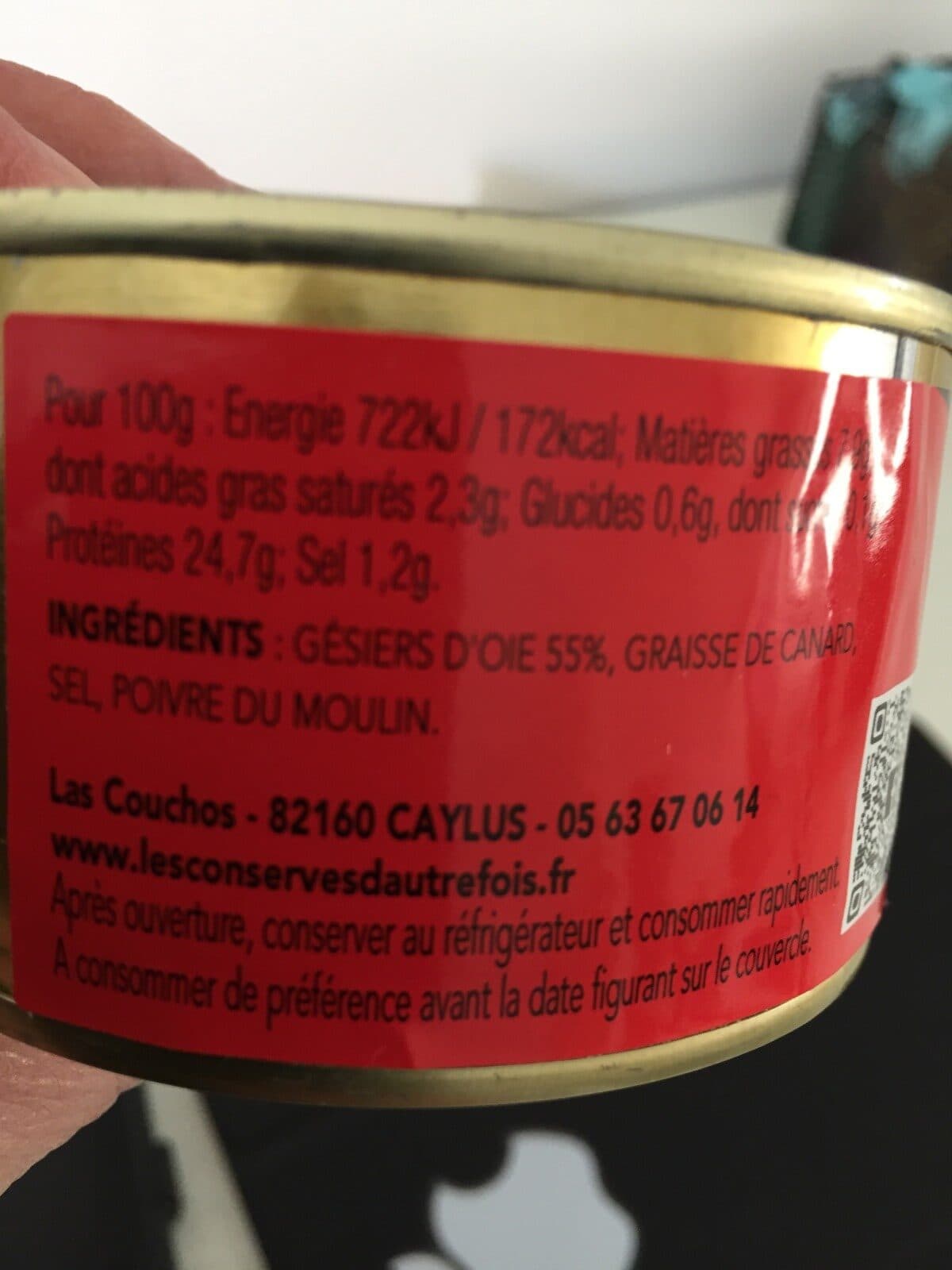 Open Food Facts Gesiers d'oies confits packshot