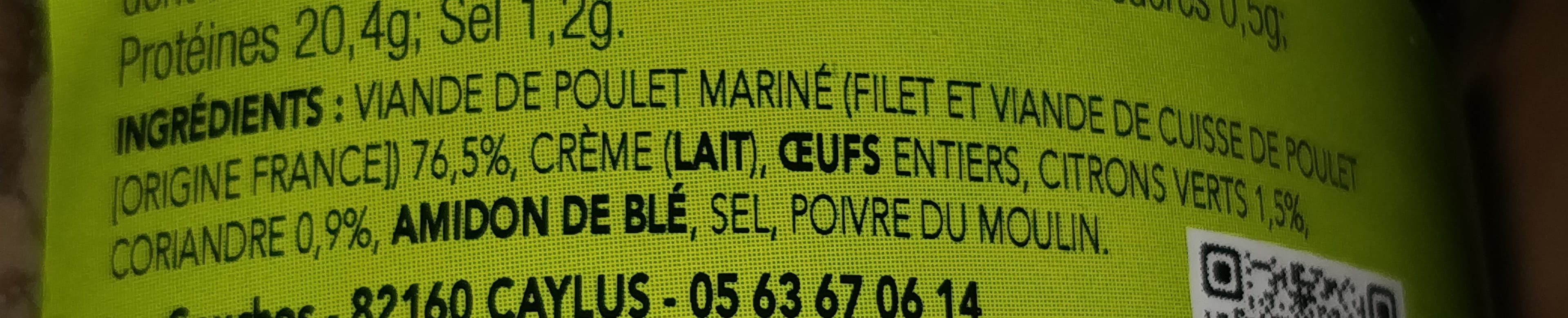 Conserves d'Autrefois Émietté de Poulet Mariné au Citron Vert et Coriandre packshot