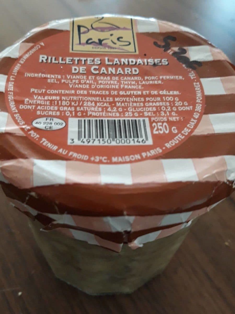 Paris Rillettes landaises de canard packshot