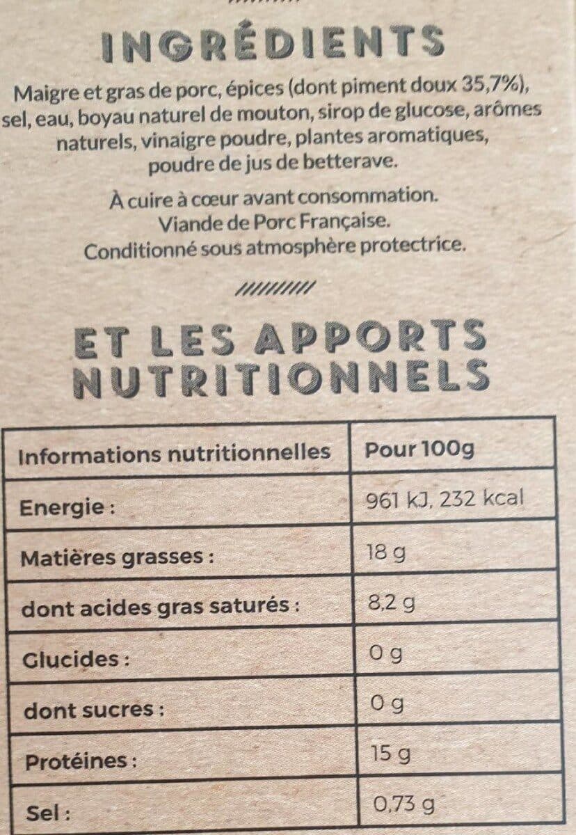 Open Food Facts Chorizo frais au piment doux packshot