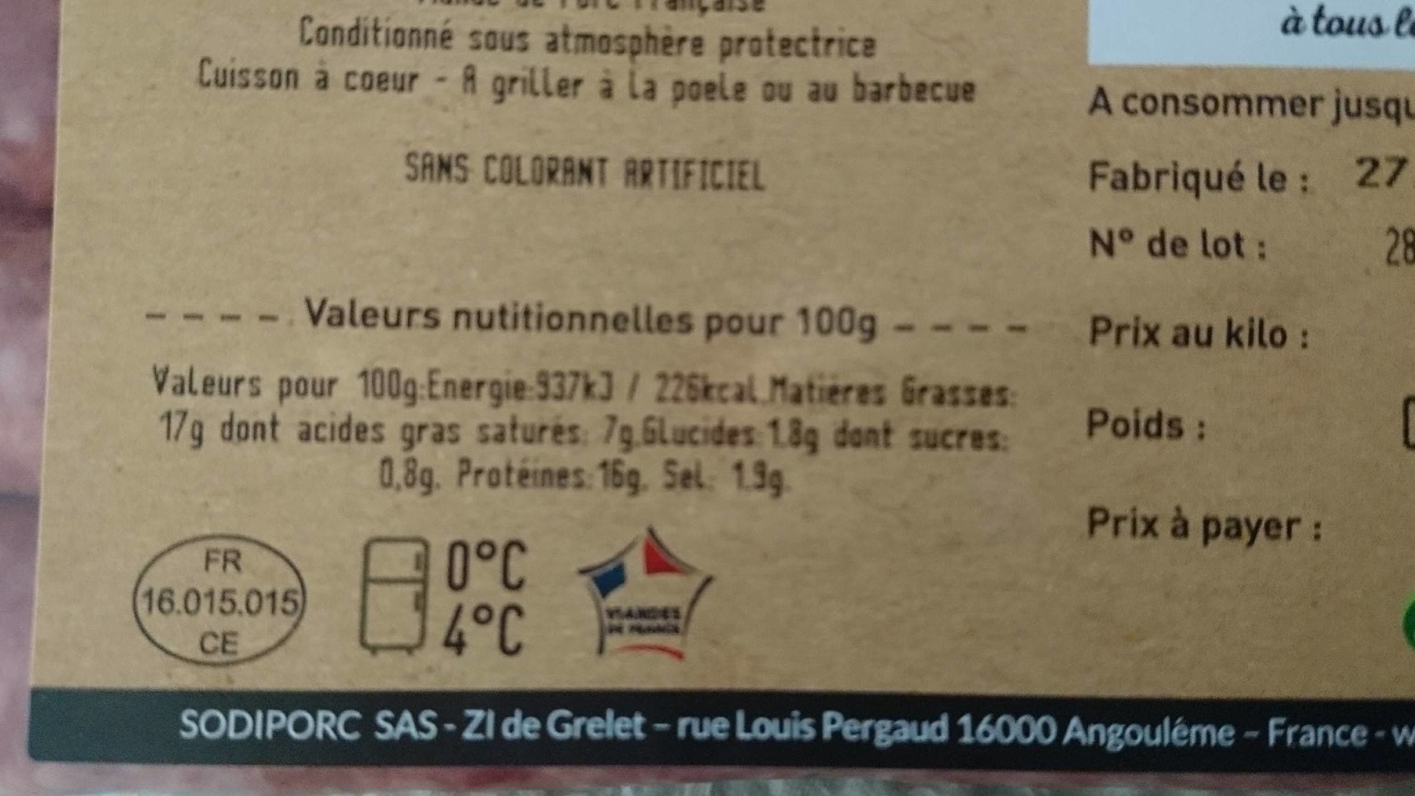 Maître Cochon Chipolatas nature packshot