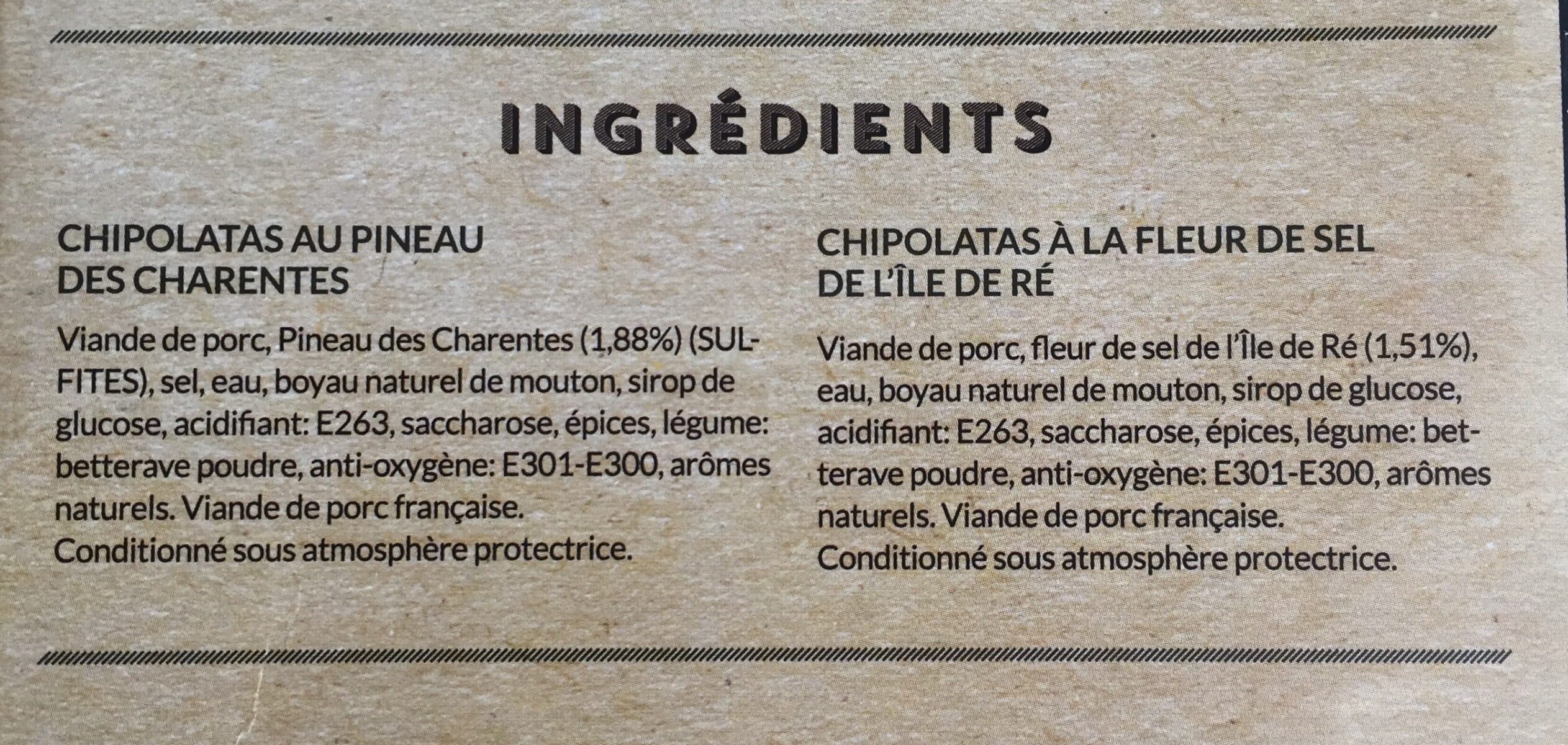Open Food Facts Chipolatas au pineau des chatentes packshot