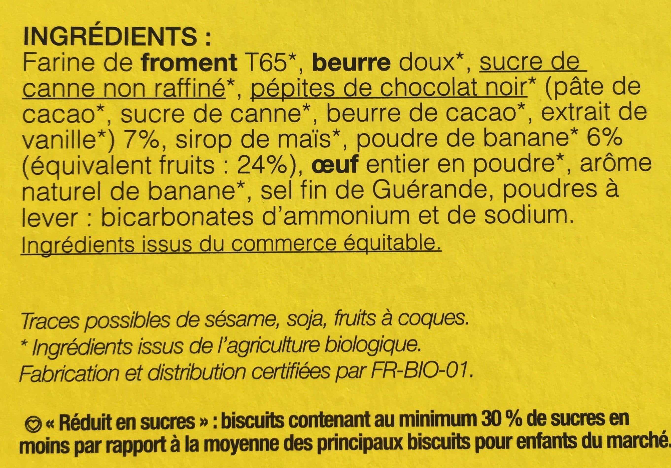 Dao Mes bons biscuits pour les petits banane pepites de chocolat packshot