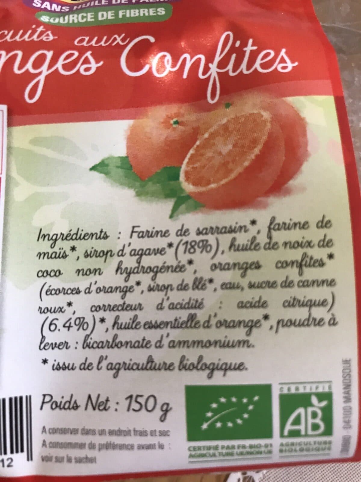 Open Food Facts Biscuit Bio Oranges SS Sel-oeufs-lait packshot