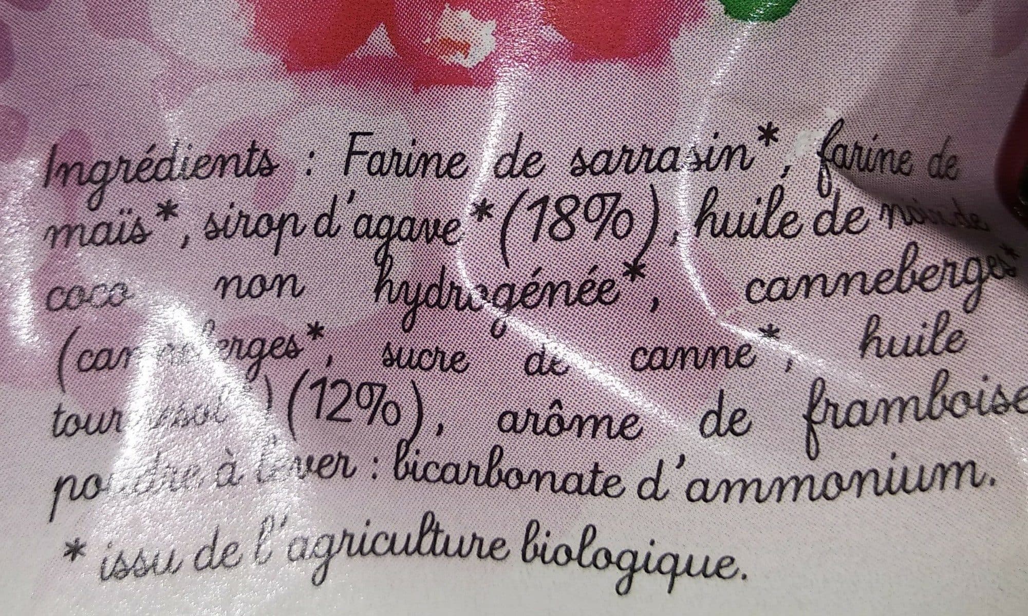 Open Food Facts BISCUIT BIO CANNEBERGE SS SEL-OEUFS-LAIT packshot
