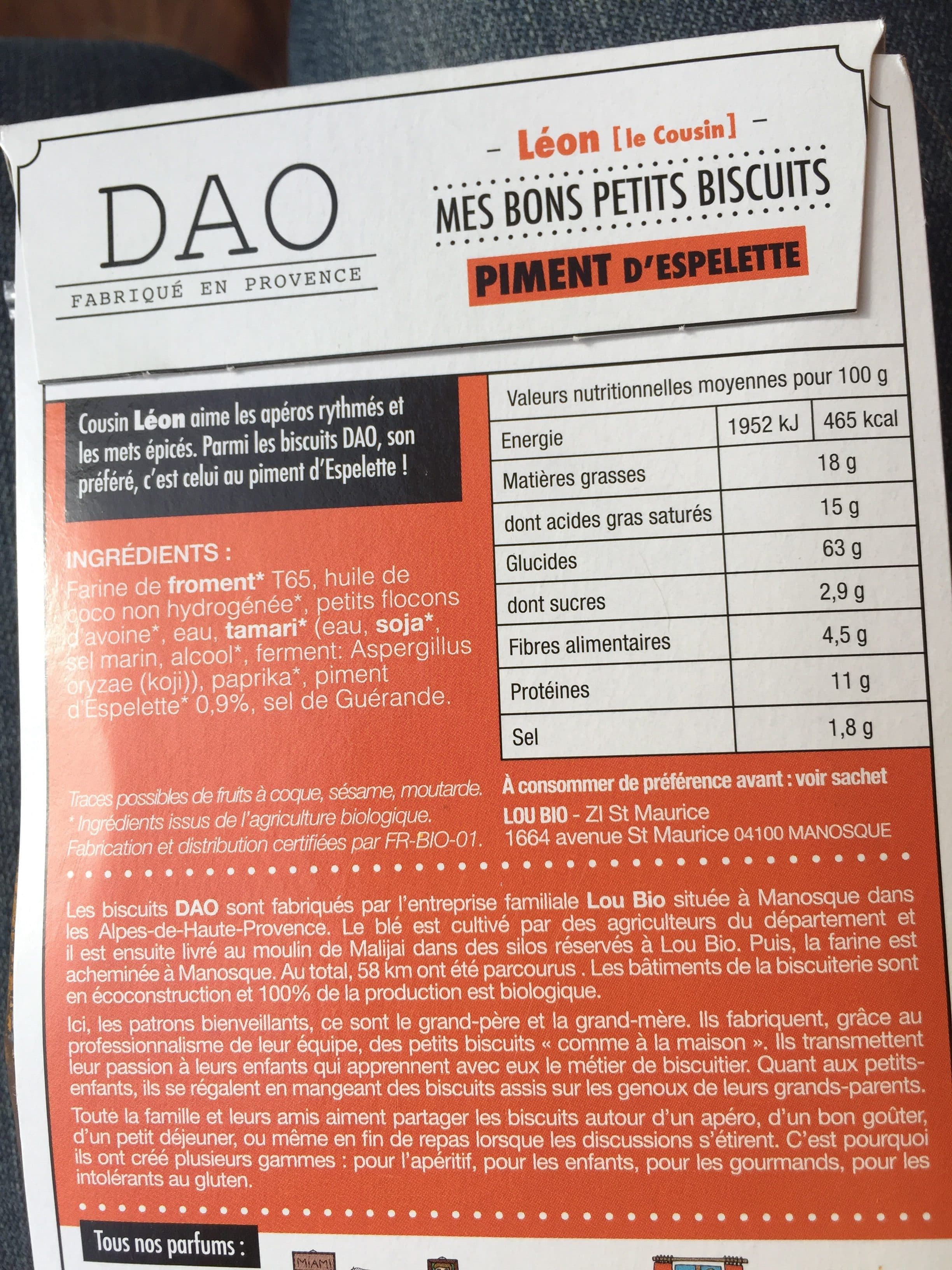 Dao Mes bons petits biscuits piment d'espelette packshot