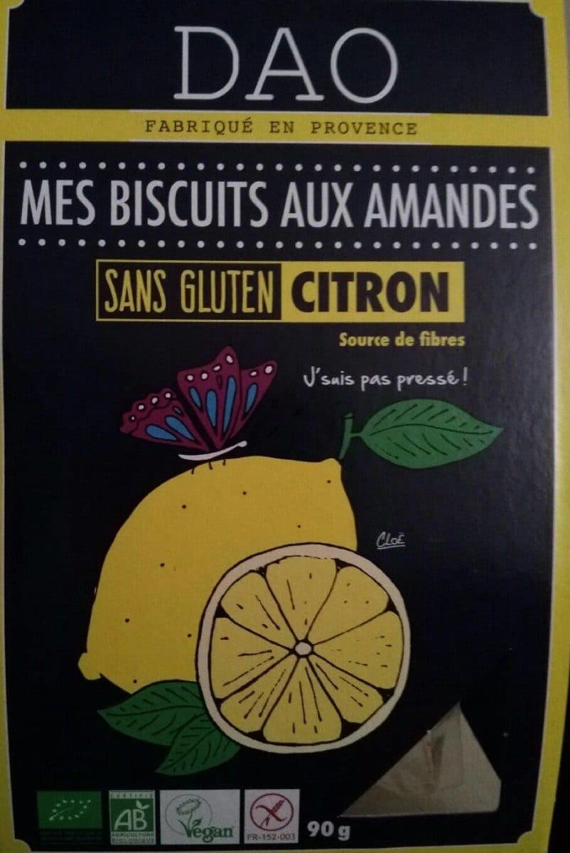 Open Food Facts Mes biscuits aux amandes sans gluten citron packshot