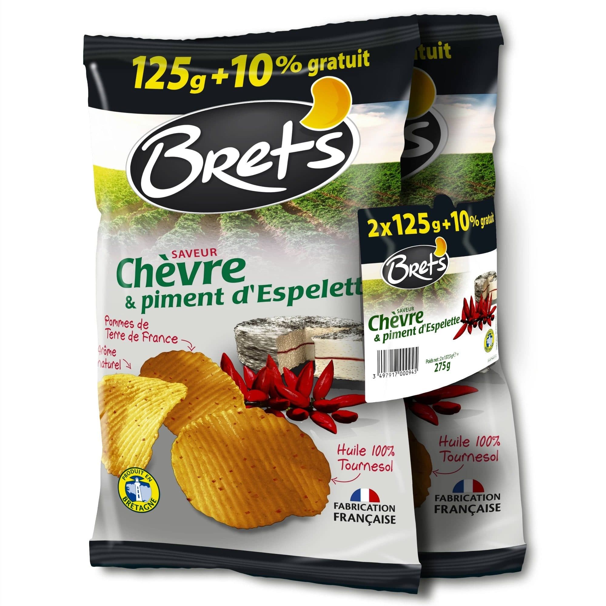 Bret's Chips saveur chèvre & piment d'Espelette packshot