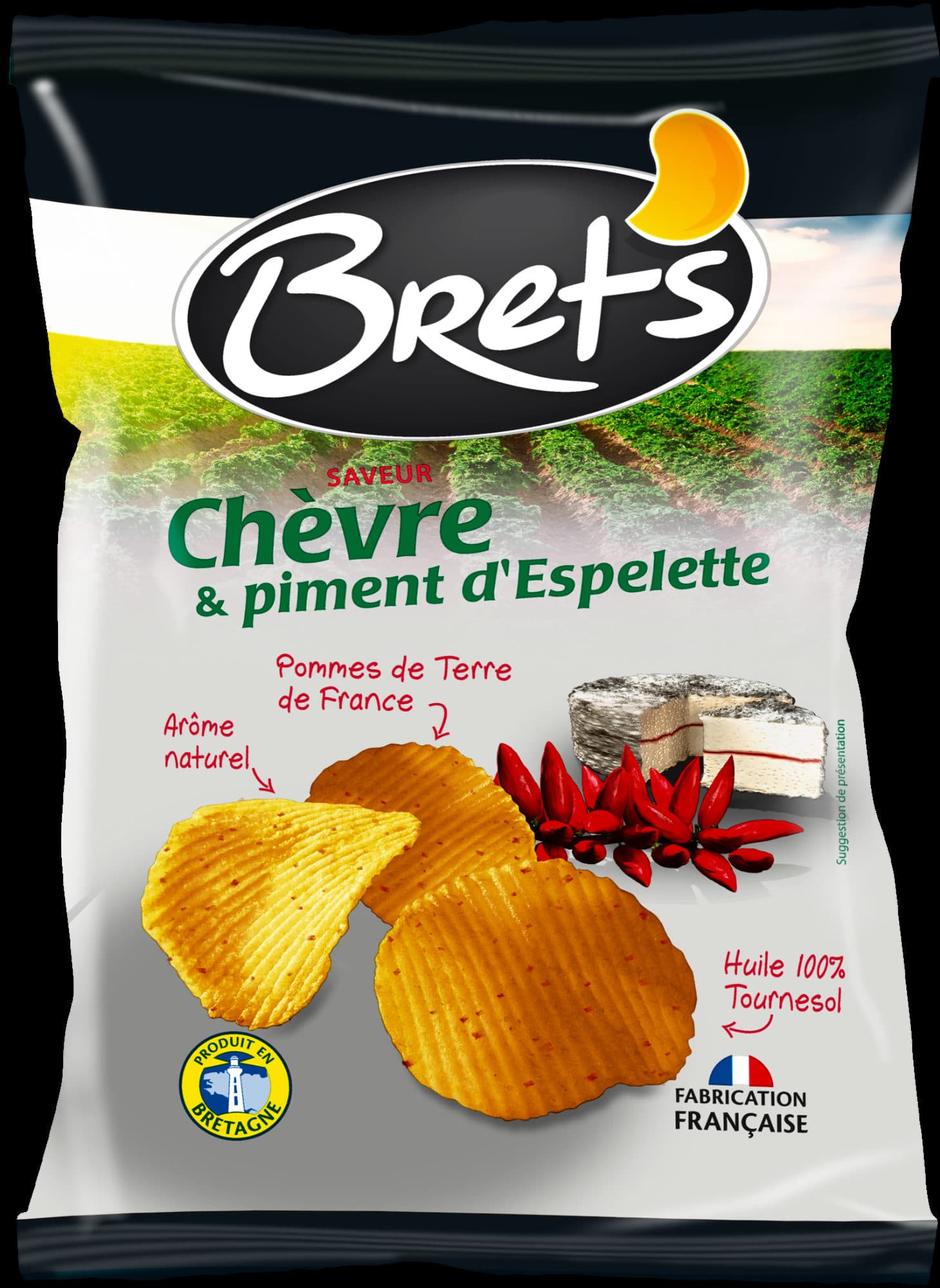 Bret's Chips Bret's saveur Chèvre & Piment d'Espelette packshot