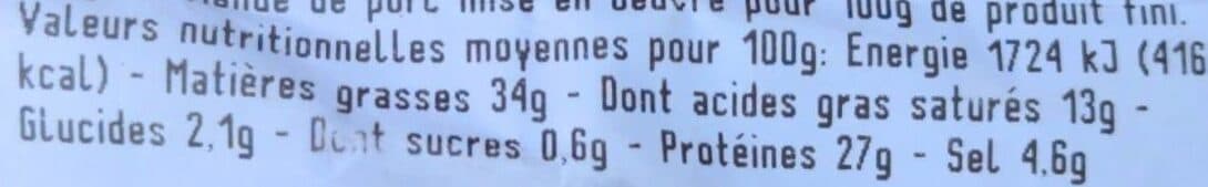 Sauss de Terroirs Saucisson artisanal aux noisettes packshot