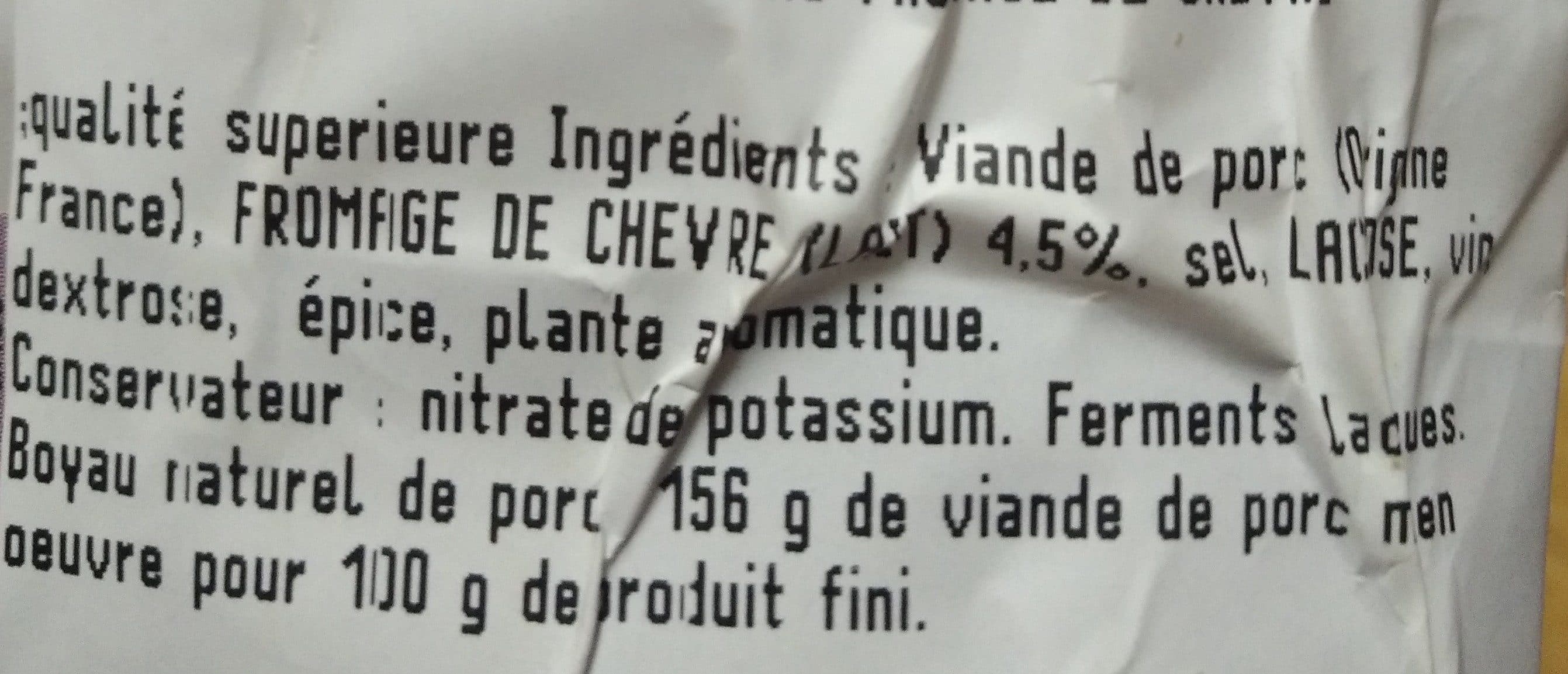 Le Porc Français Saucisson artisanal au fromage de chèvre packshot