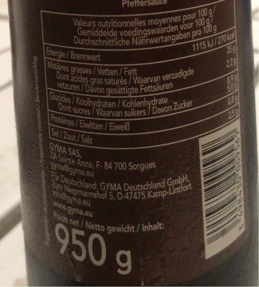 Gyma Sauce Poivre packshot