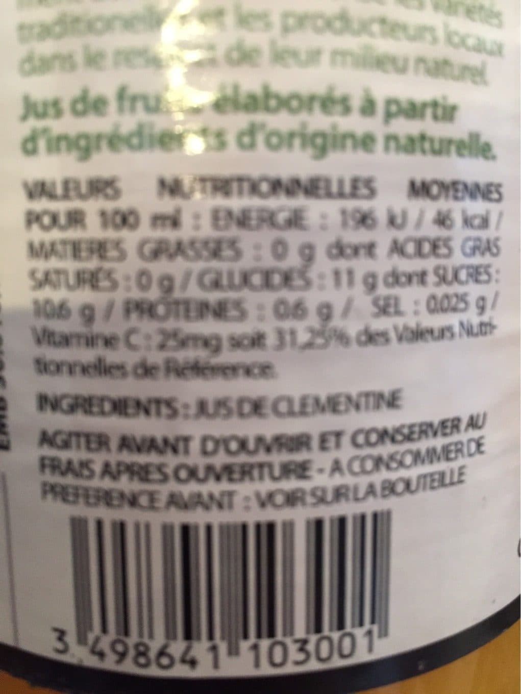 Ozia Jus De Clémentines Corse Forza 75cl packshot