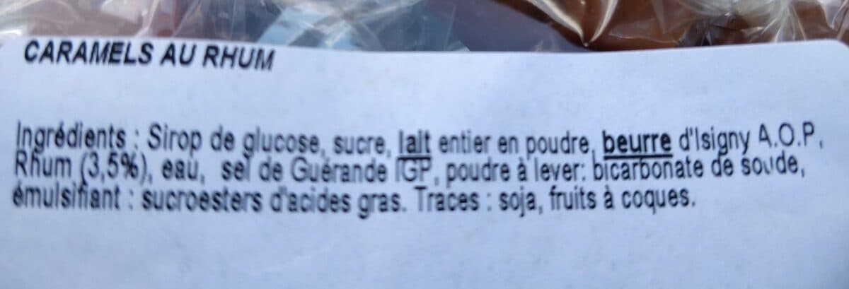 Open Food Facts Caramels au rhum packshot
