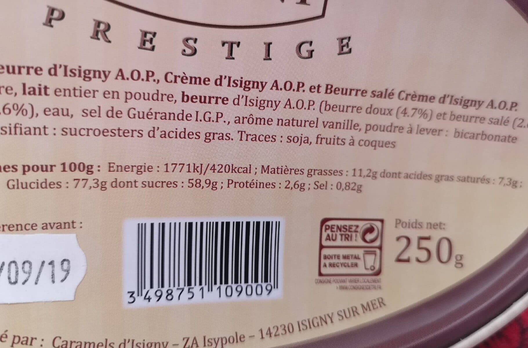 Open Food Facts Caramels d'Isigny packshot