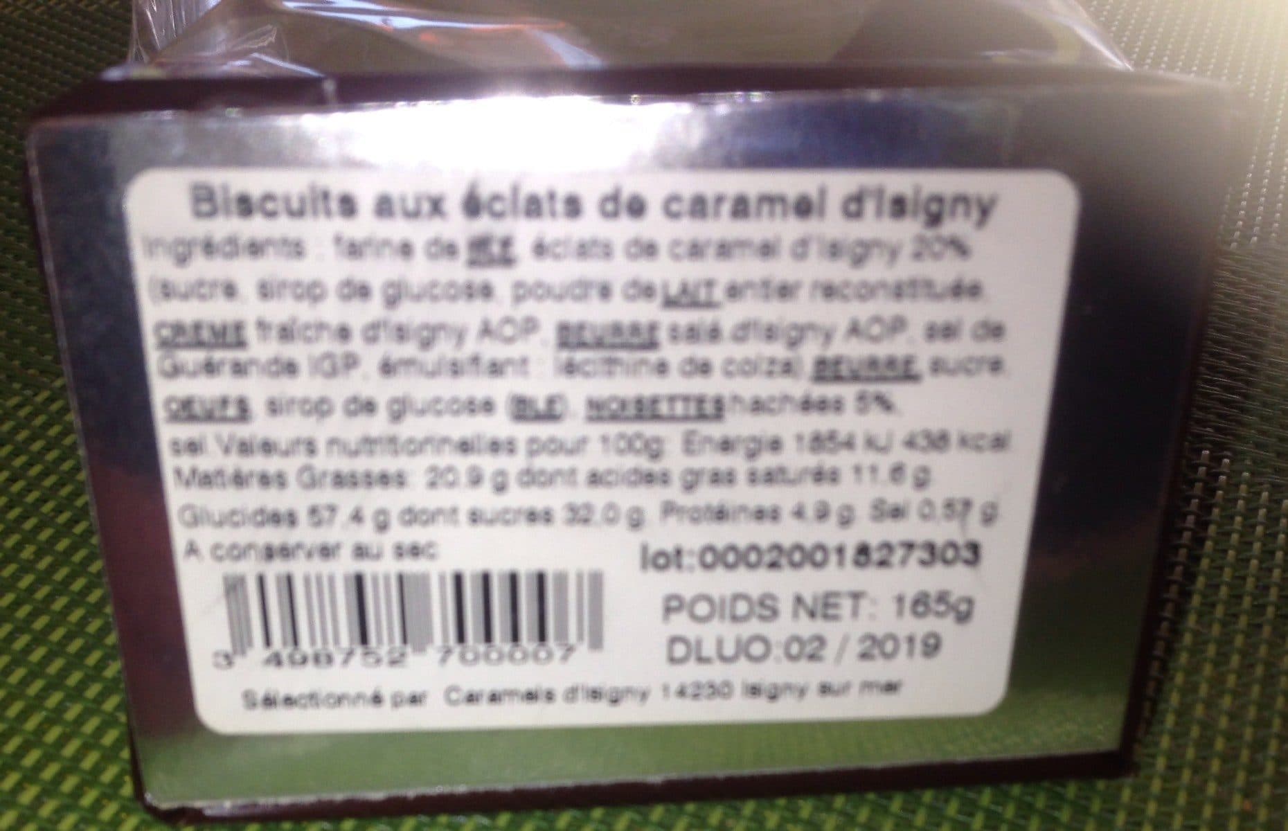 Open Food Facts Biscuits aux eclats de caramel d'isigny packshot