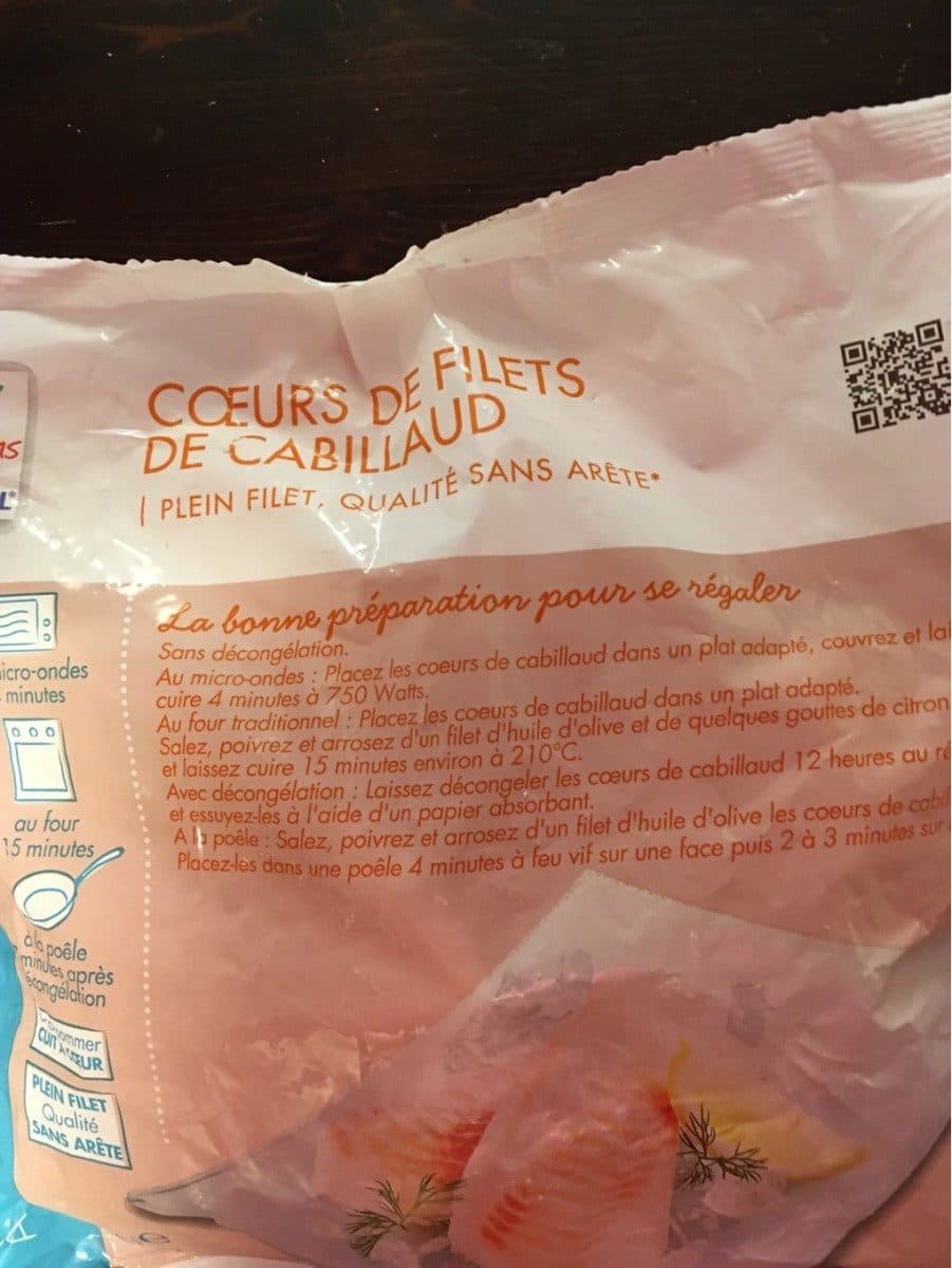 Toupargel Filets de cabillaud sans aretes packshot