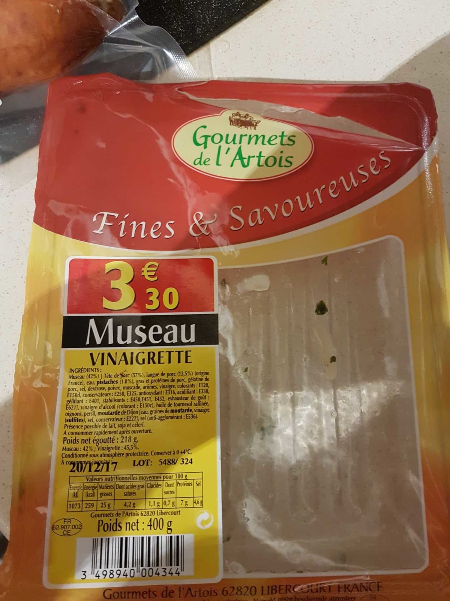 Gourmets de l'Artois Museau Vinaig.400G.3E., packshot