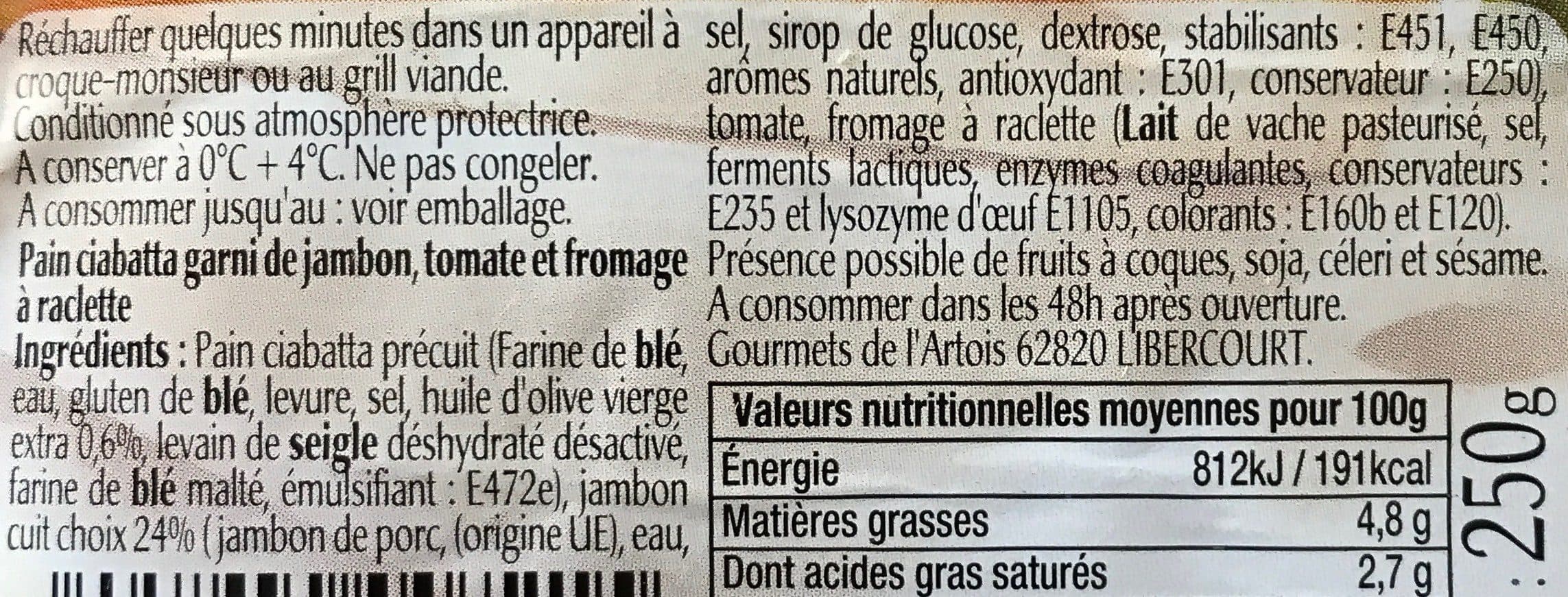 Leadle Gourmets De L'artois Panini Montagnard packshot