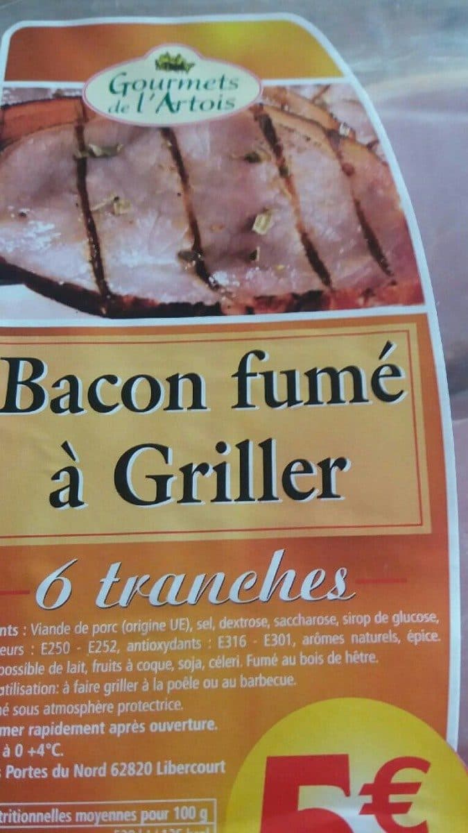 Gourmets de l'Artois Bacon fumé à griller packshot