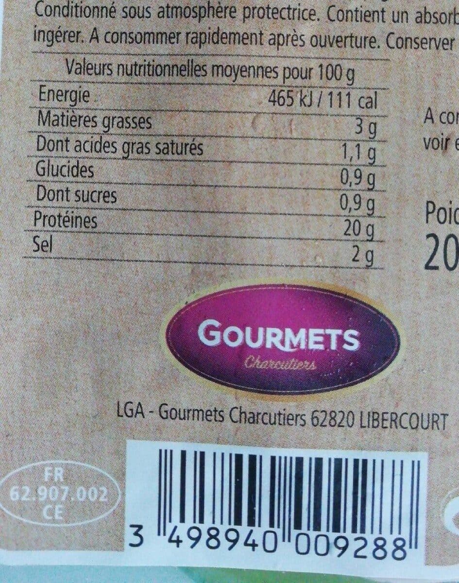 Gourmets de l'Artois Jambon à Griller packshot