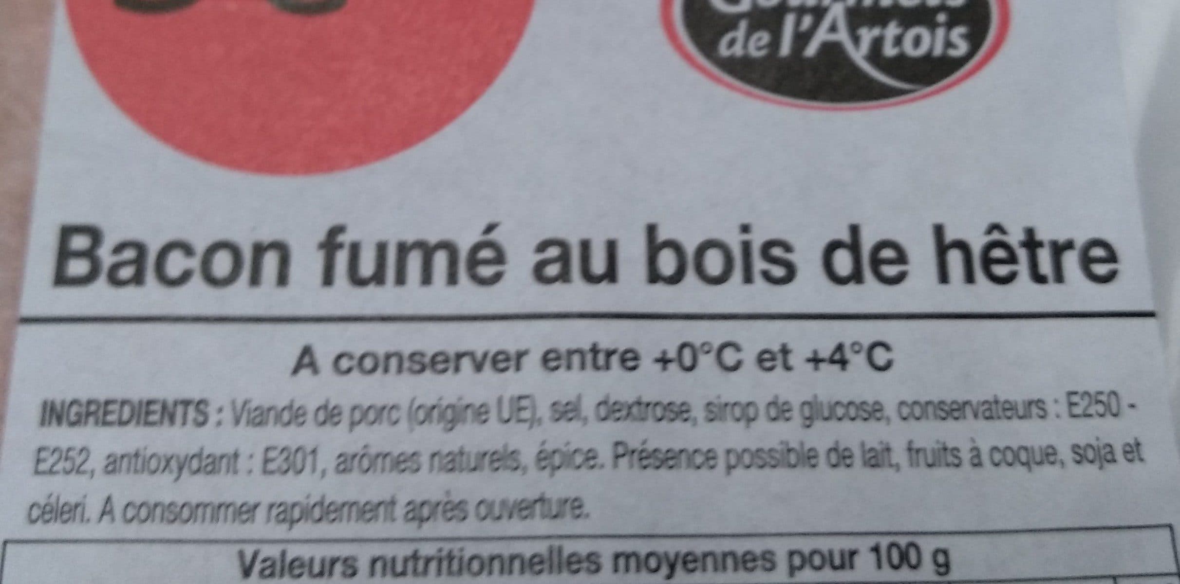 Gourmets de l'Artois Bacon fumé au bois de hêtre packshot