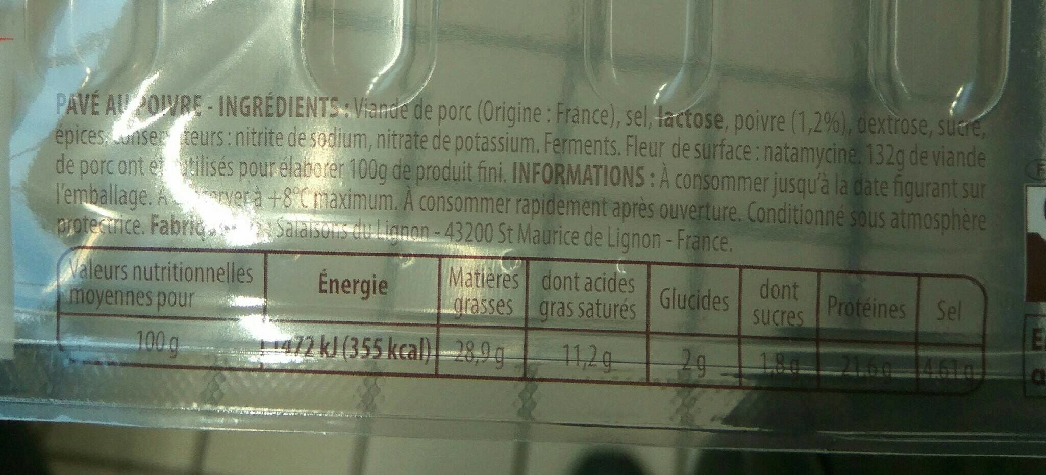 Gourmets de l artois Pavé au poivre packshot