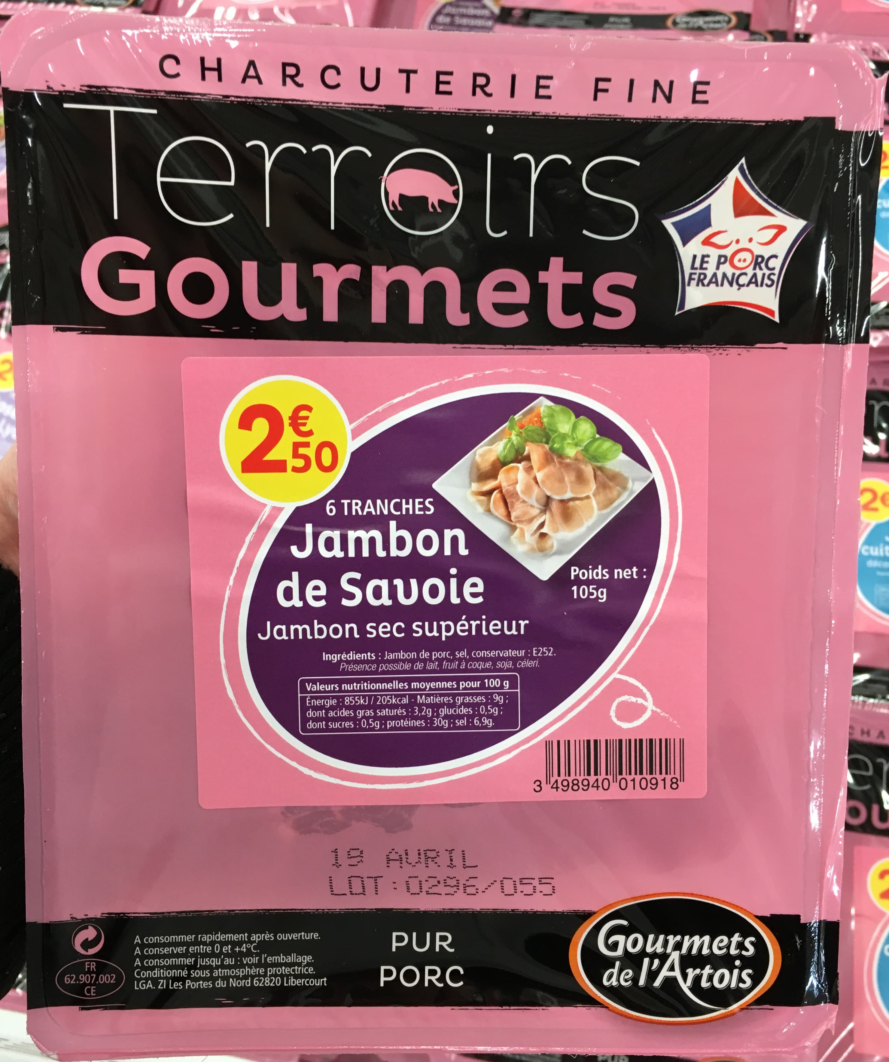 Gourmets de l'Artois Jambon de Savoie packshot